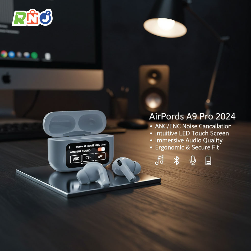 AirPods A9 Pro 2024 Earbuds ANC/ENC with LED Touch Screen