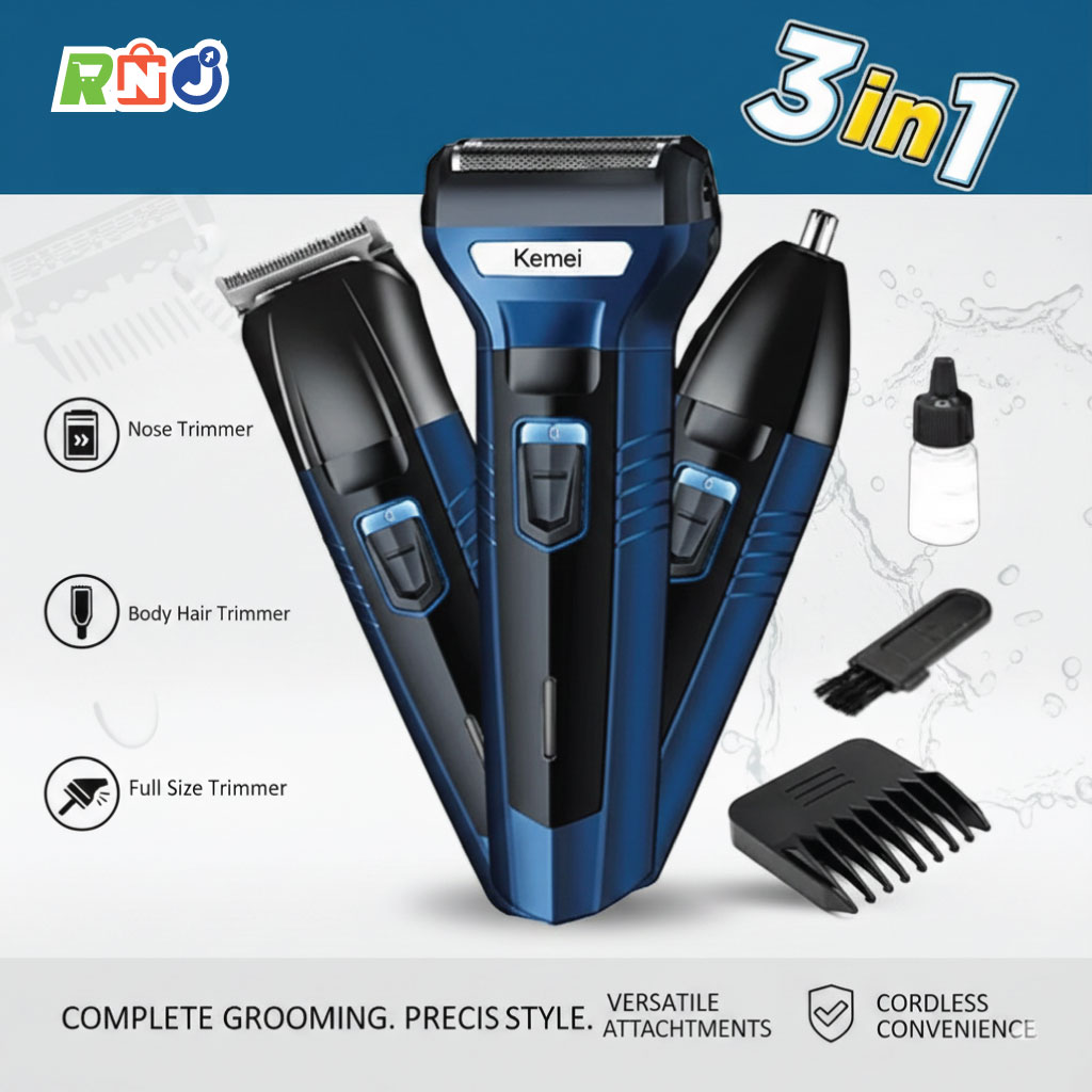 Kemei Km 6330 3 In 1 Hair Clipper Grooming Kit Trimmer