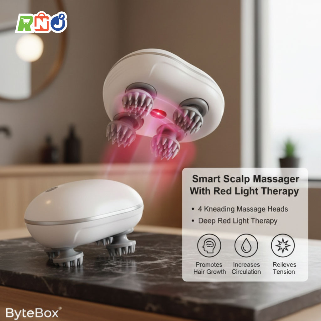 Smart Scalp Massager With Red Light Therapy by ByteBox